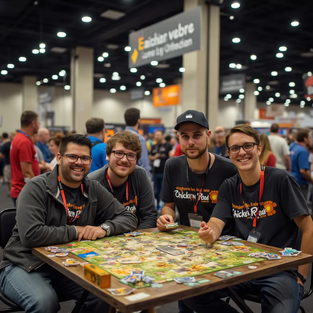 Chicken Road team at board game convention